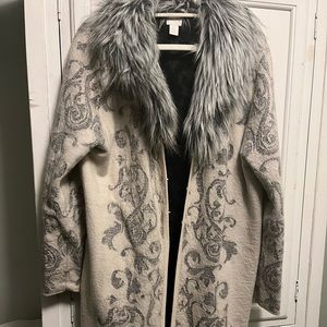 Beautiful, gently worn Chico’s faux fur trim jacket SZ 3 or XL Non-smoker